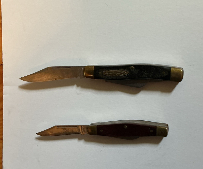 Two Manual Folding Pocketknives, Crafrsman, each has 3 blades, Brown/Black