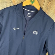 Nike Penn State Nittany Lions Quarter Zip Pullover Short Sleeve Blue Mens Medium