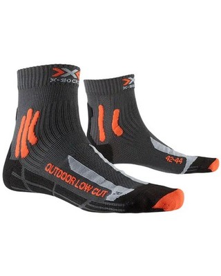 X-Bionic X-Socks Trek Outdoor Low Cut 4.0 Trekkingsocken, Anthrazit/Orange
