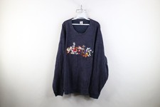 Vintage 90s Warner Bros Mens 2XL Faded Looney Tunes Cartoon Fleece Sweatshirt