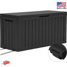 YITAHOME 72 Gallon Outdoor Resin Deck Box with Wheels, Pool Storage Box for Outd