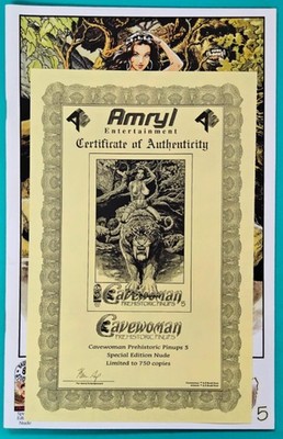 YOW! Budd Root CAVEWOMAN PREHISTORIC PINUPS # 5 COMIC Special Ed w COA NM/UNREAD