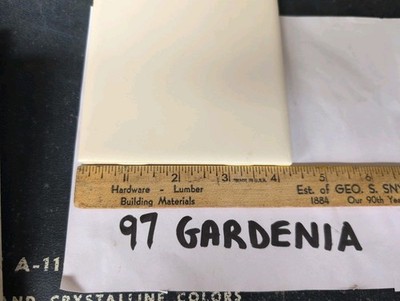 2 pcs American Olean Ceramic Wall Tile 4-1/4'' Square Gardenia NEW Color #97 USA