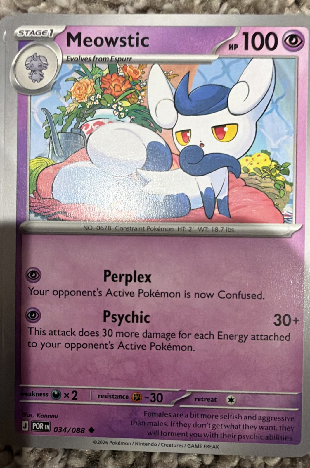 Meowstic 034/088 Me03: Perfect Order Regular