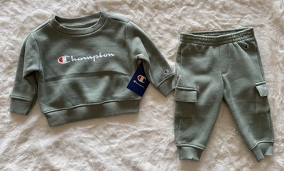 CHAMPION ATHLETICWEAR Baby Boy's Fleece Crew and Joggers Outfit, 2-Piece Set