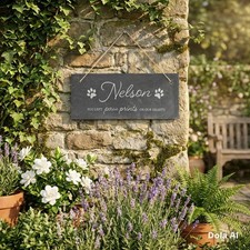 Personalised Slate Pet Memorial Hanging Sign Plaque Sign Indoor Outdoor