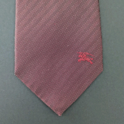 Burberry London NWT Recent Tie Plain Wine Textured Silk 3.5''x58'' READ NOTES PICS