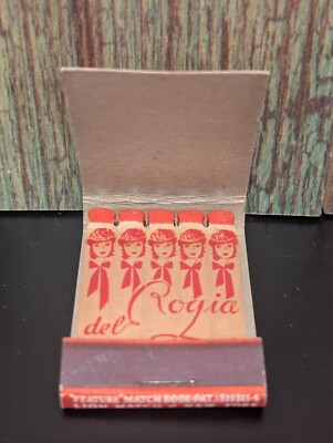 VINTAGE MATCHBOOK COMPLETE FULL FEATURE DEL ROGIA LADIES HATS ATLANTA GA