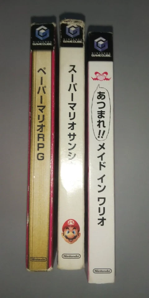 Lot 3 GameCube Paper Mario RPG Super Mario Sunshine & Atsumare! Made in Wario - Image 3 of 4