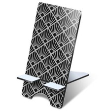 1x 3mm MDF Phone Stand BW - Art Deco Black Stylish Vintage #42490