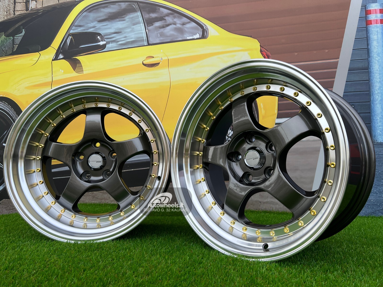 18" 5x114.3 WORK MEISTER S1 Style rims 9J + 10J JDM SSR Deep dish GREY