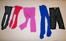 BABY GIRL 6-12 TIGHTS LOT SOLID CABLE KNIT FOOTLESS BLACK NAVY ROYAL BLUE PINK
