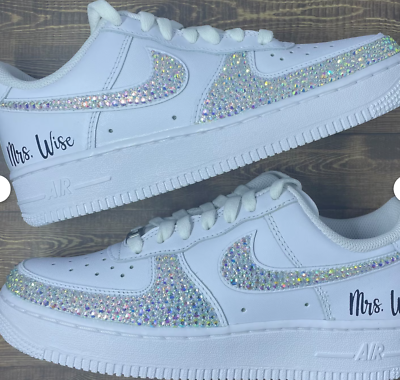 Custom Air Force Women's Bling AB Crystal Sneakers