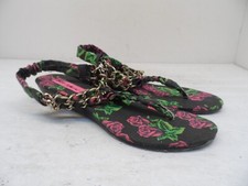 Betsey Johnson Women's KINKKI-P Sandals Black Floral Size 7M