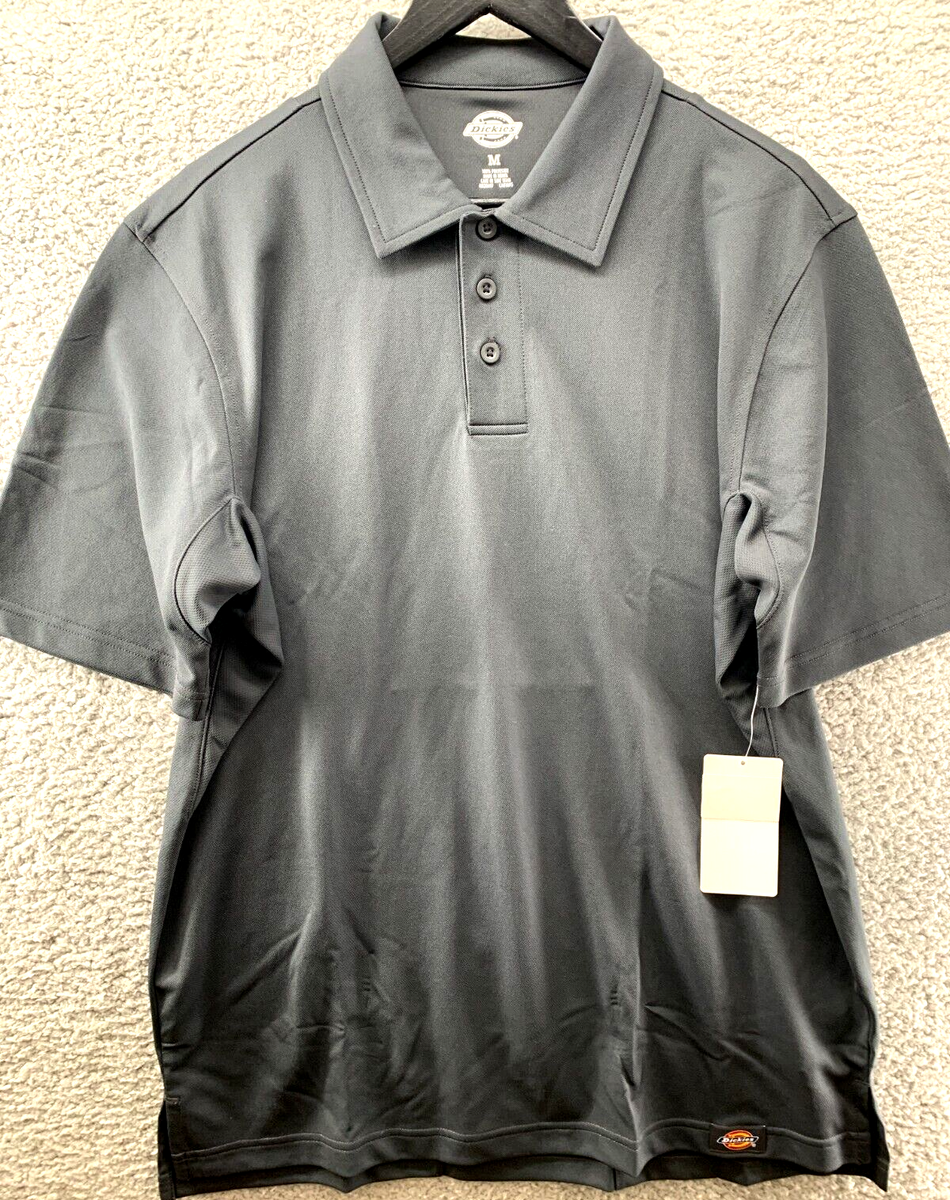 Dickies Workwear Polo Shirt Mens Medium GRAY Short Sleeve Uniform/Work  Ventilate