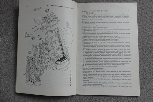 Hillman Imp and Singer Chamois Olyslager Workshop Manual Good Condition - Picture 6 of 10