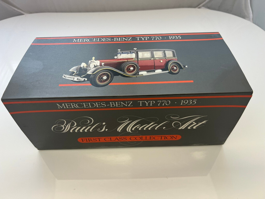 1935 MERCEDES-BENZ 770K 1/24 スケール 赤と黒 Retro Franklin Mint Mercedes-Benz 770K 1935 1/24 Scale