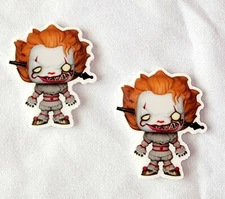 Horror movie clown Charms (hard) For Croc Style Shoes or similar items 2pc 