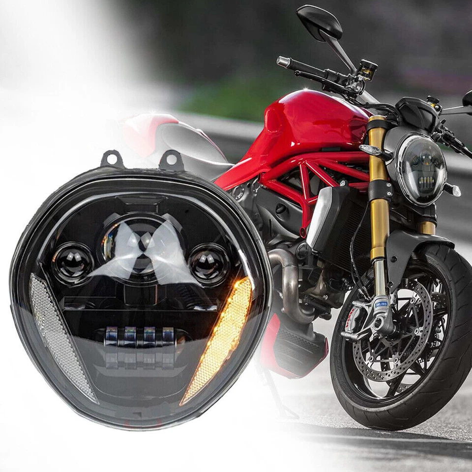 Conjunto de faros LED con DRL para Ducati Monster 821 1200 1200R 1200S 2014-2016 Foto 2 de 4