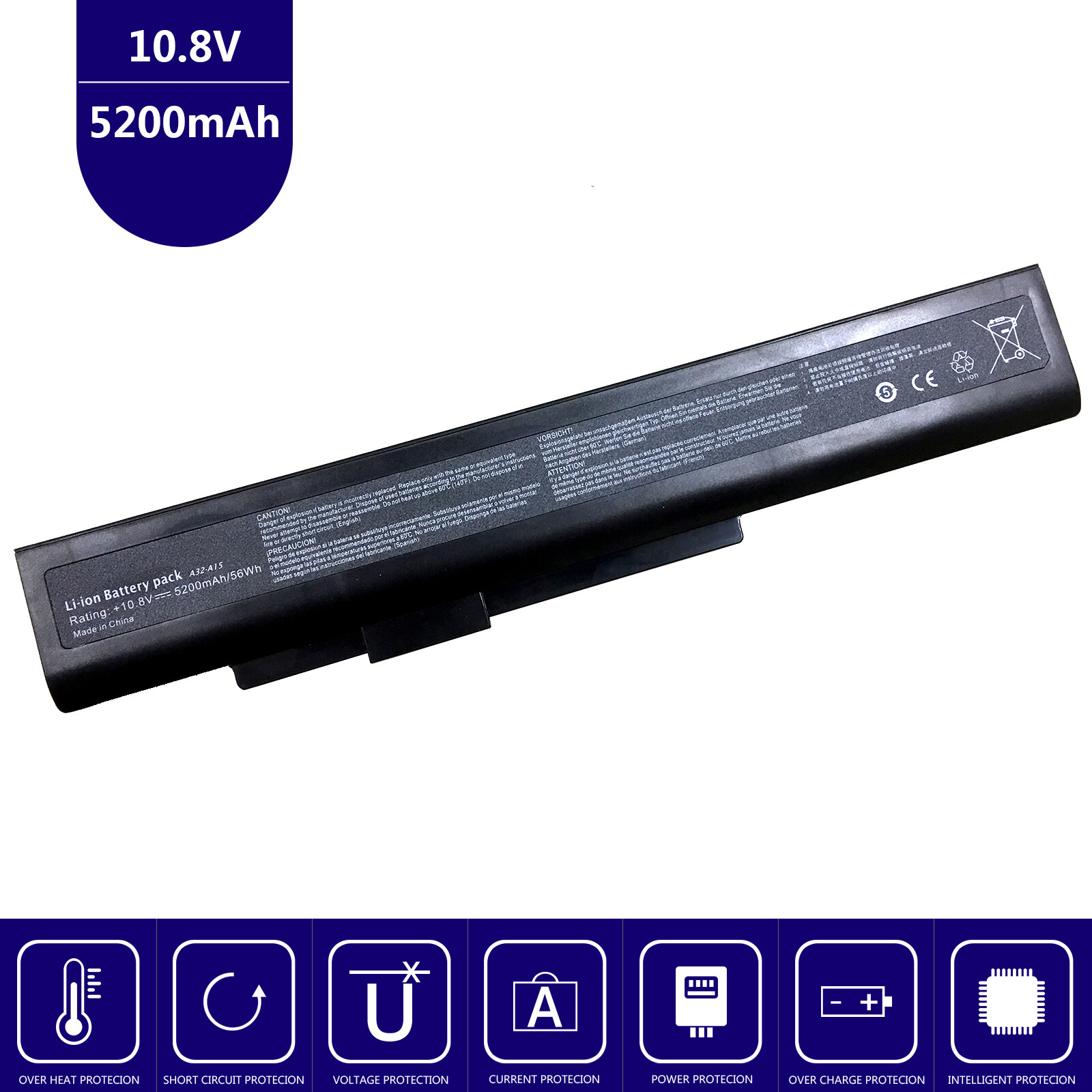 Batterie De Rechange Pour Ordinateur Portable Lenovo - Compatible L14L4A01, Z41-70, Z51-70, IdeaPad 500 - 14.8V 41Wh - 12