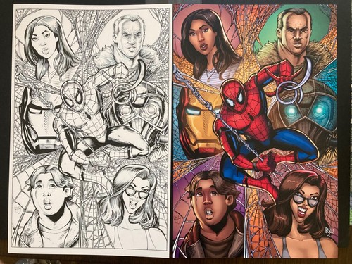 SPIDER-MAN HOMECOMING IRON MAN MARVEL McJunkin 11x17 Original Art 2026 SALE!