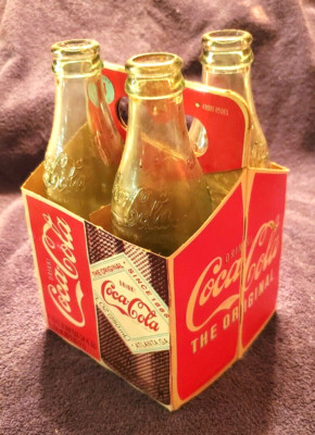 COKE A COLA 4-PACK BOTTLES IN CARTON REPRO CIRCA 1900 LIMITED EDITION, EMPTY
