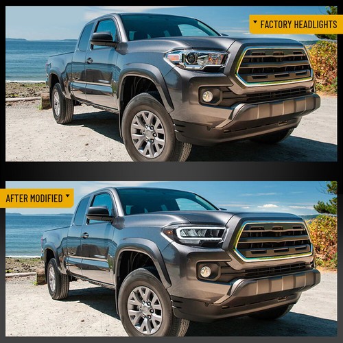 VLAND Full LED Headlamp Style For 16-23 Toyota Tacoma Projector Headlights W/DRL - Picture 12 of 15