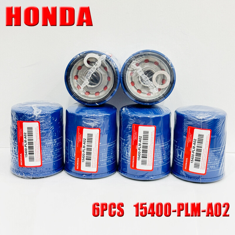 6Pcs Honda Genuine Oil Filters With Drain Plug Washer 15400-PLM-A02 New Sealed