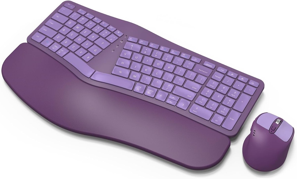 MK960 Ergonomic Wireless Keyboard Mouse Combo, Bluetooth/2.4G