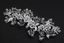 Silver tone hair comb bridal wedding crystal rhinestone hair accessories ha1927
