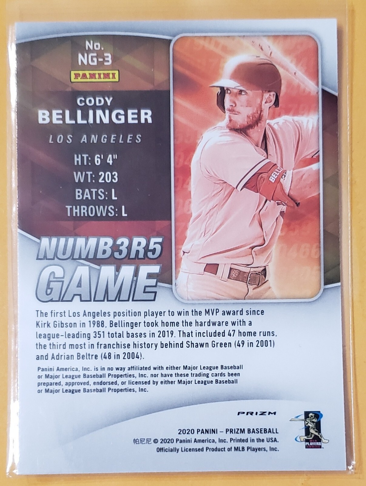 🔥Cody Bellinger 2020 Prizm Baseball White Wave Prizm Numbers Game