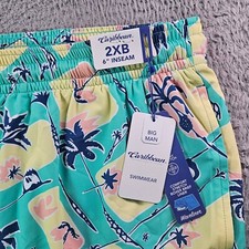 NWT Caribbean Roundtree  Yorke Swim Shorts Trunks Men's 2XB Lined Zip Pocket