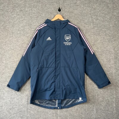 Adidas Arsenal Jacket Mens Medium Blue Player Issue Manager Condivo Puffer Coat