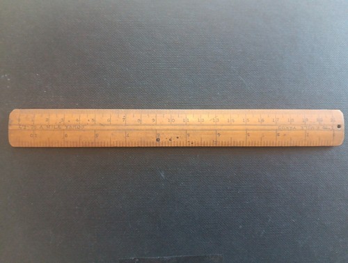 Vintage Hugh Rees 61/2" Holzlineal Karte Messgerät Buchsbaum London & Camberley ungewöhnlich - Bild 2 von 6