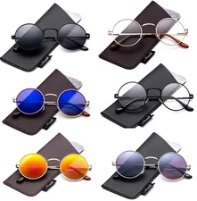 John Lennon Glasses Spring Hinge Circle Round Vintage Hippie Retro Sunglasses