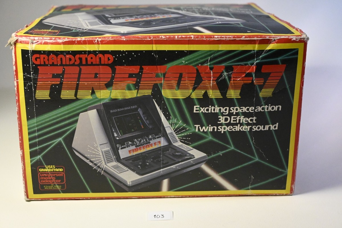 Vintage Boxed Grandstand Firefox F-7 tabletop electronic game 1983