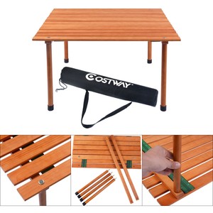 Folding Portable Picnic Roll Up Wood Table Foldable Camping Outdoor Image Is Loading Folding Portable Picnic Roll Up Wood Table Foldable