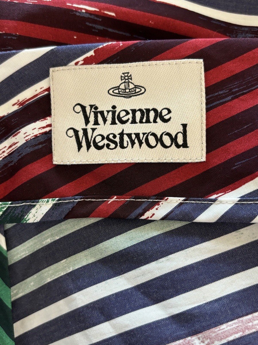 Vtg VIVIENNE WESTWOOD GREEN RED STRIPED OPEN SLEEVE TOP 40 S | eBay