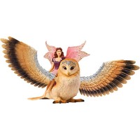Schleich Bayala Elfe Auf Glitzer-Eule V2, Spielfigur