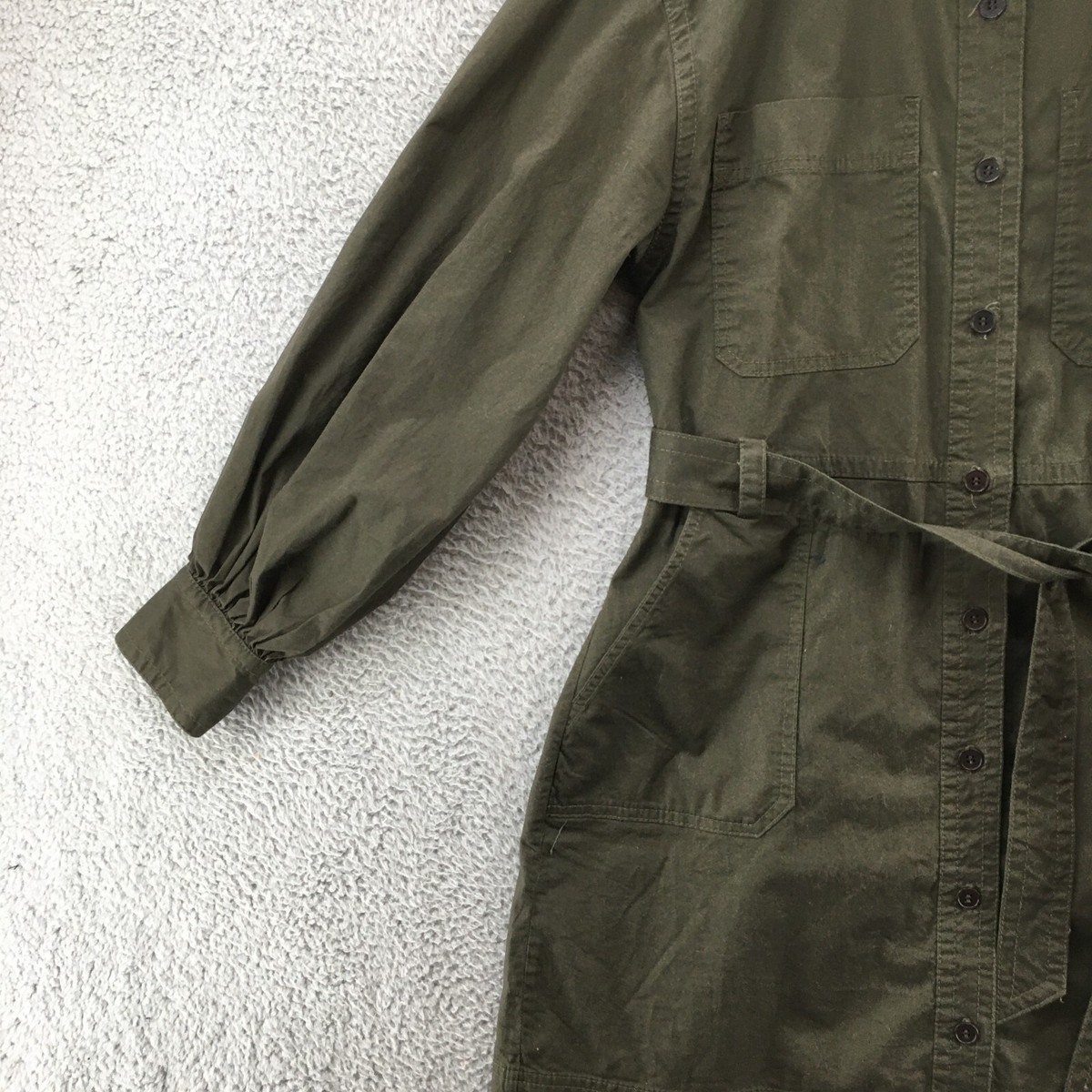 Banana Republic Long Sleeve Shirtdress Dress Womens M Green Collared  Pockets | eBay