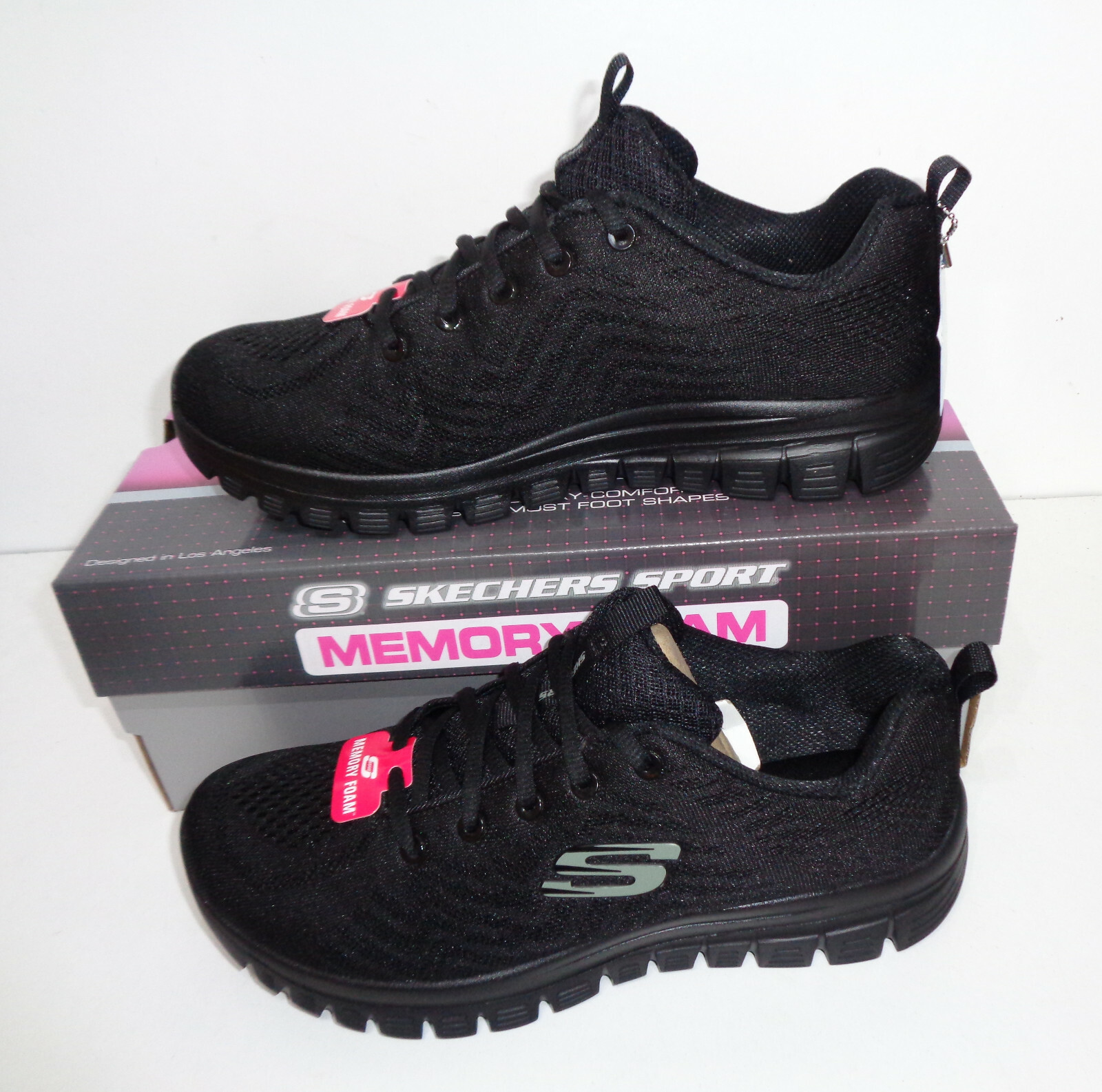 Skechers New Ladies Black Womens Casual 