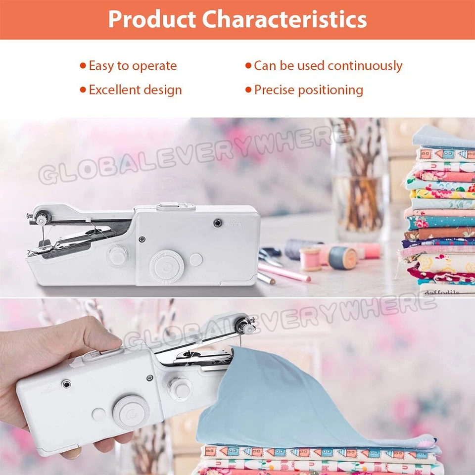 Mini Cordless Sewing Machine Portable Handheld Hand Held Stiching Home Clothes - image 4 of 4