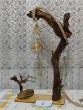 Lampada Artigianale Da Terra, lampada decorativa Vero Legno Fossile Lucidato 🍀