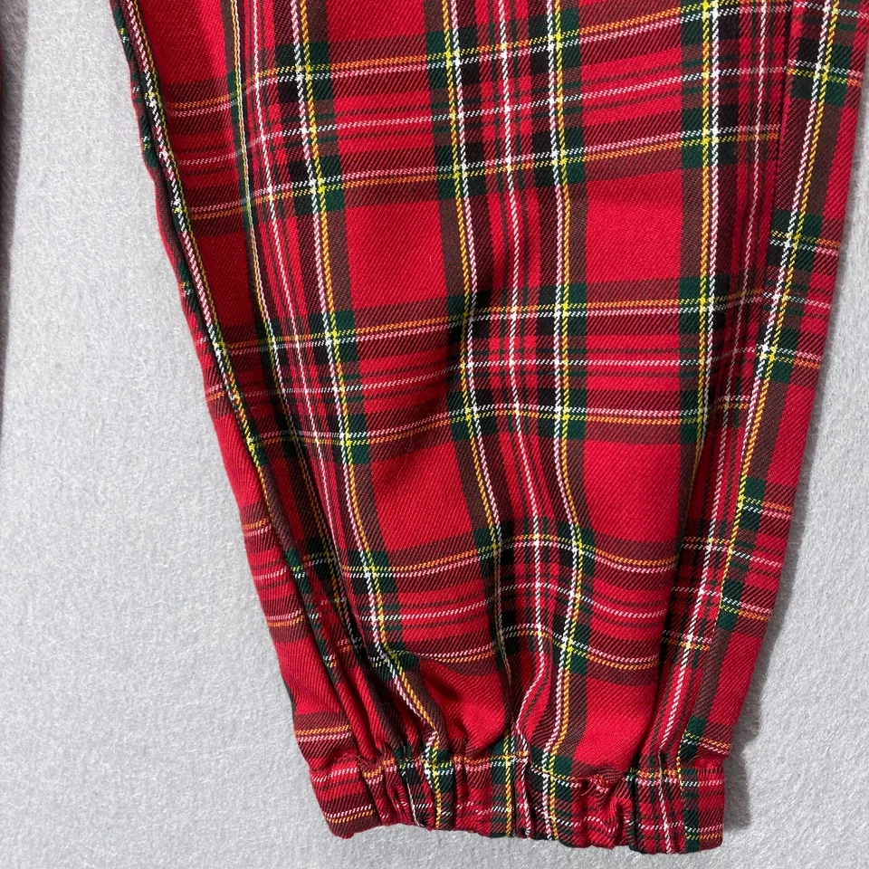 Pantalones Forever 21 Medianos Rojo a Cuadros Carga Sueltos Jogger Punk Gótico Cadena Y2K Foto 4 de 4