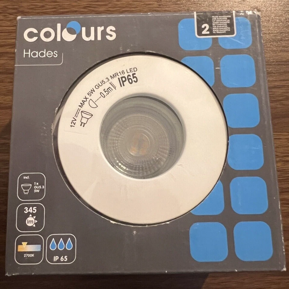 Colours Hades White Recessed Downlights LED 345Lm 2700k Warm White IP65 5w - Image 2 of 4