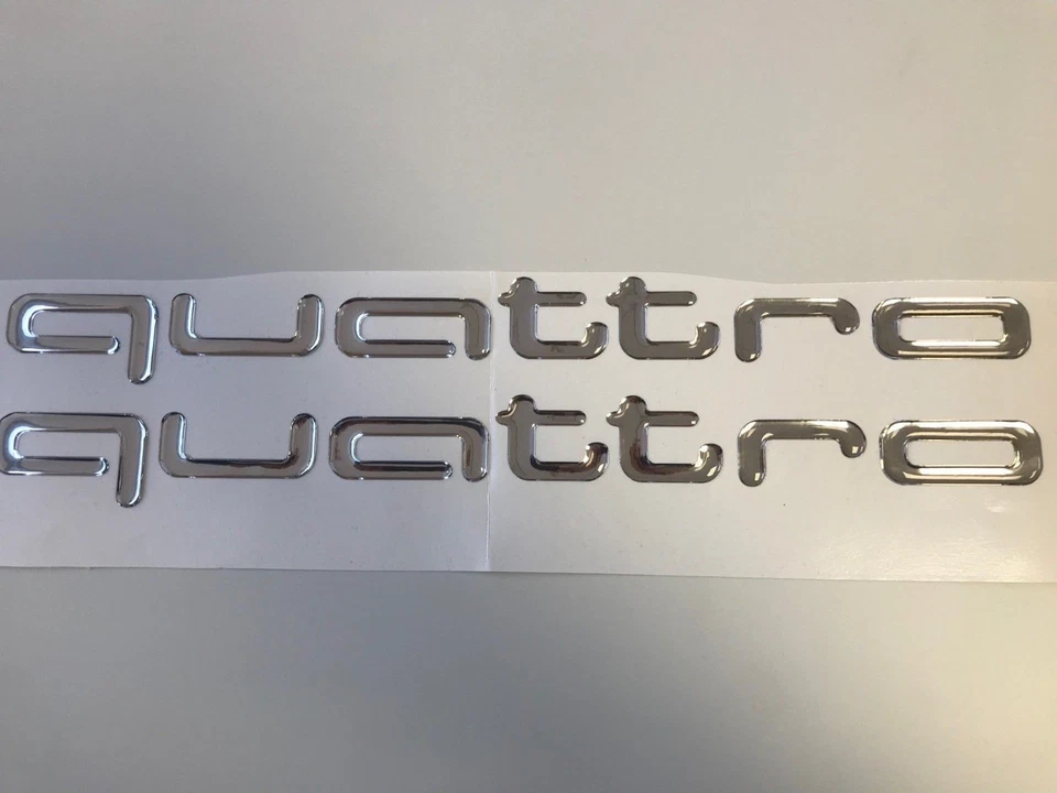 QUATTRO Audi Aufkleber 2 Stk.Seitenaufkleber  CHROMEFFEKT 3D UV protected - Bild 2 von 4