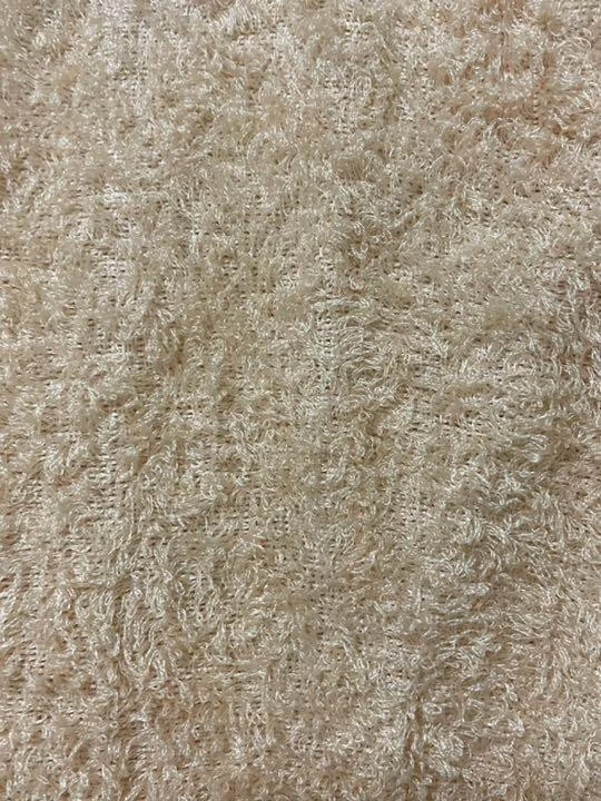 Giacca Chanel Senza Collari Seta Pile Beige Metallo Bottone CC Marca Incisa Taglia 40
