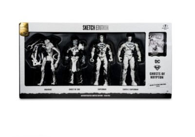 Superman Comics Sketch Edition (Page Punchers: Ghost of Krypton) 7'' 4-Pack Gold 