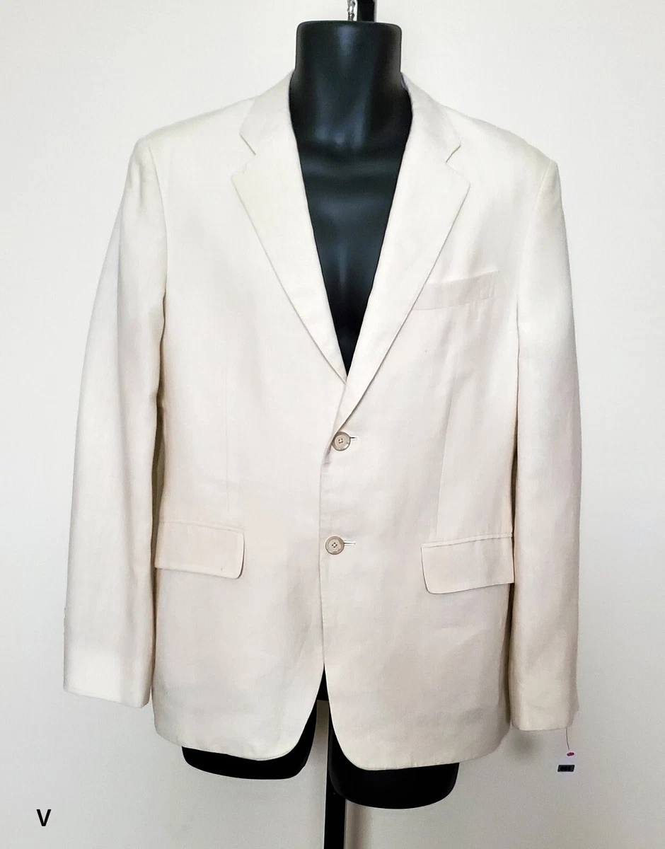 JOHN W. NORDSTROM 100 LINEN MEN S WHITE CLASSIC BLAZER SIZE 38S 666