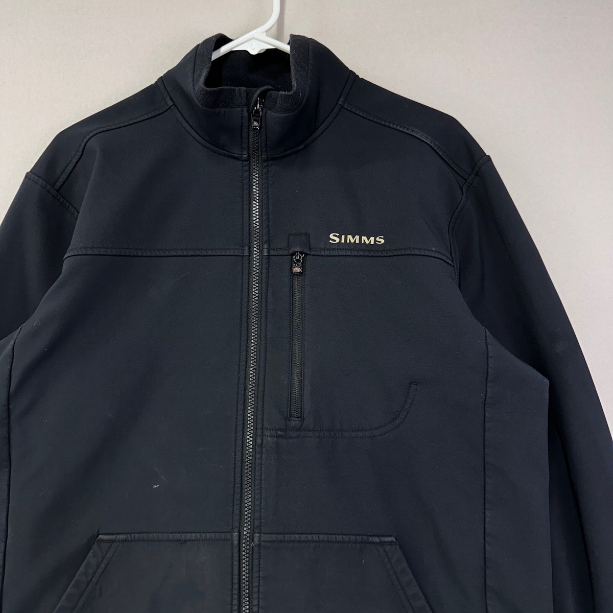 SIMMS Jacket Mens Medium Black Full-Zip Performance Soft Shell